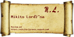 Mikits Loréna névjegykártya